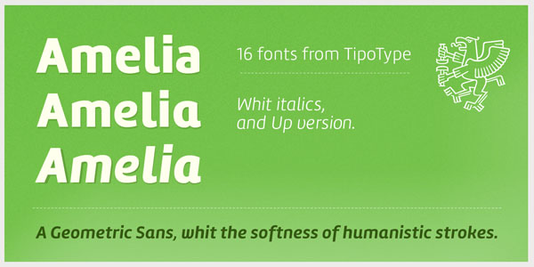 Amelia - geometric sans font family by Martin Sommaruga (TipoType)