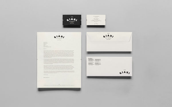 Giahi tattoo and piercing studio - stationery design by Anagrama