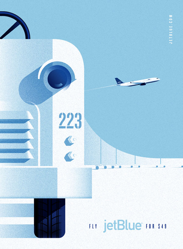 jetBlue Illustration by Lab Partners for Goodby, Silverstein and Partners