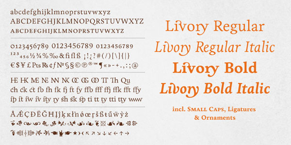 Livory - Serif Font family by HVD Fonts