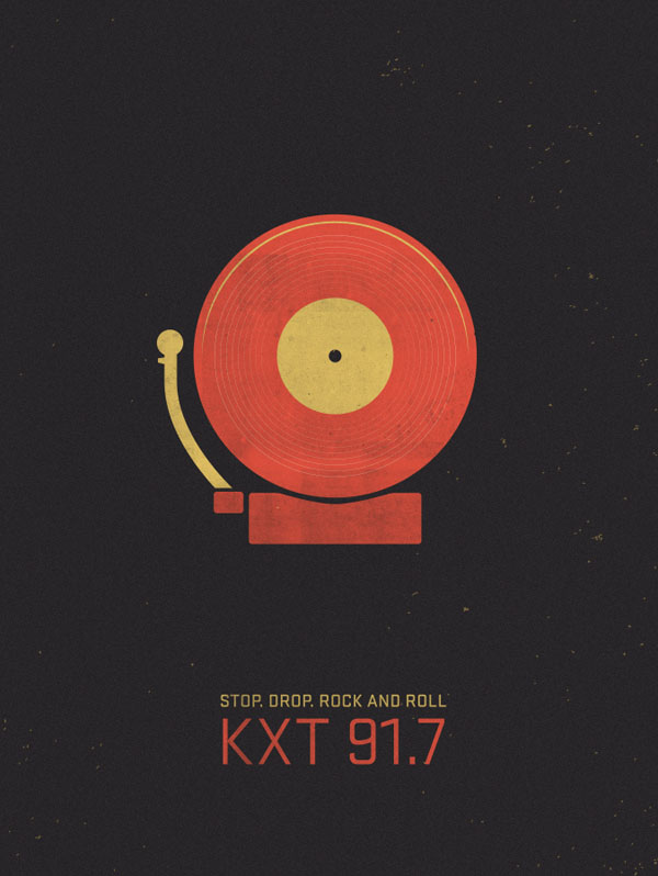 Poster by Dev Gupta for KXT 91.7, NPR's music station in Dallas