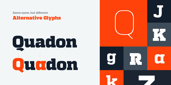 Quadon Font - alternate glyphs