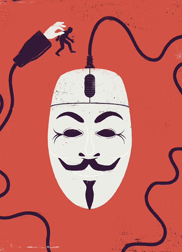READER'S DIGEST - Cops & Hackers - Illustration by Sébastien Thibault