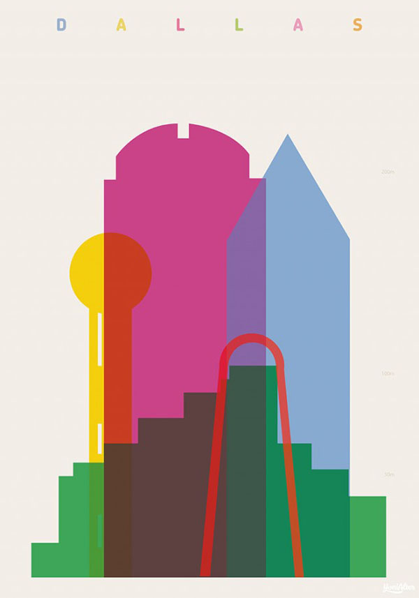 Shapes of Cities by Yoni Alter - Dallas