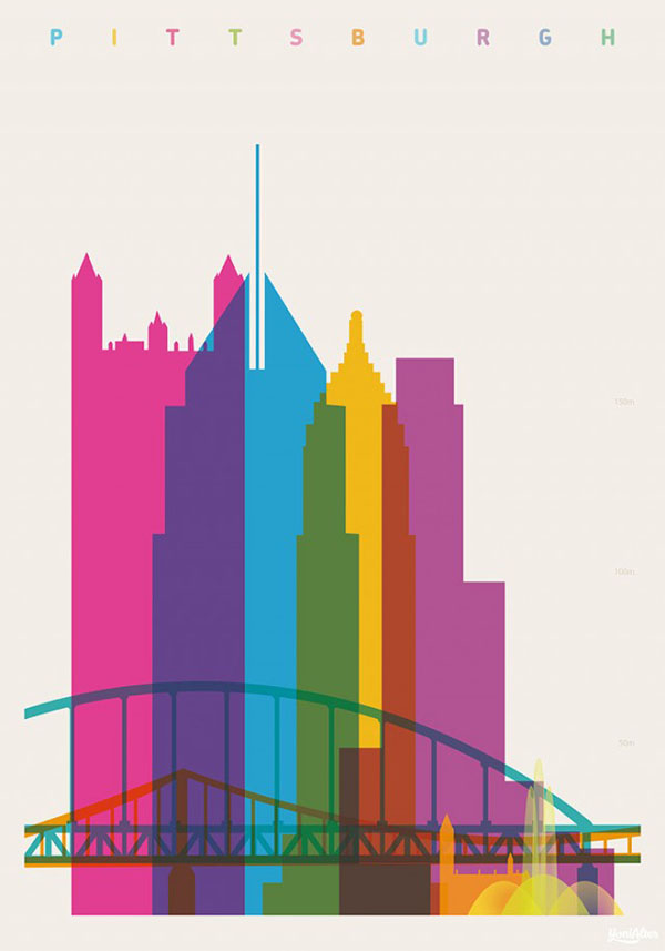 Shapes of Cities by Yoni Alter - Pittsburgh