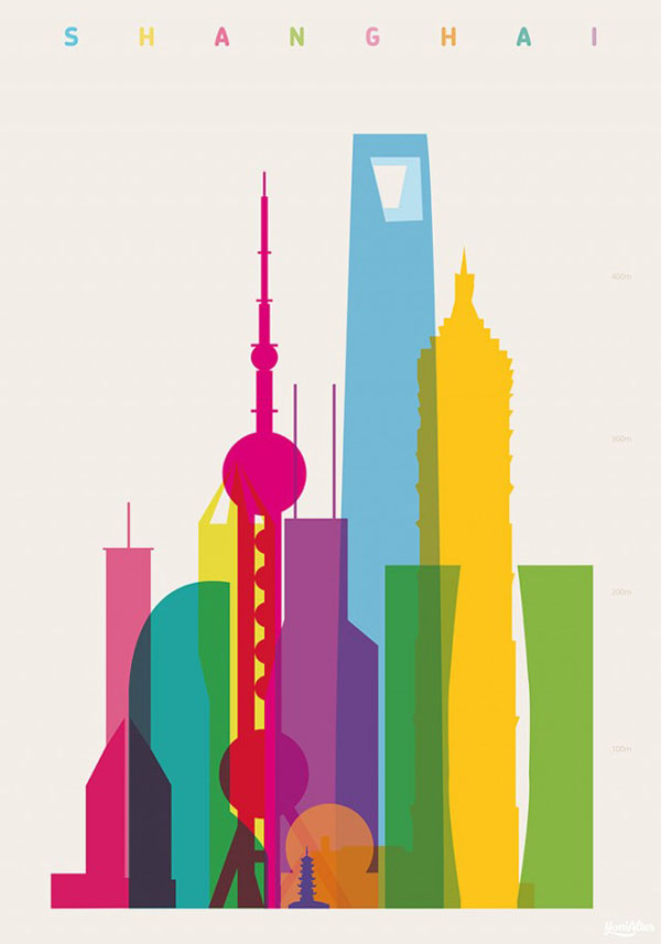 Shapes of Cities by Yoni Alter - Shanghai