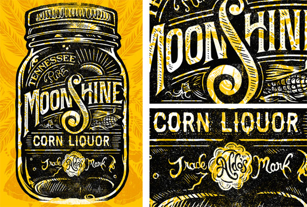 Tennessee Moonshine Corn Liquor Print by Derrick Castle