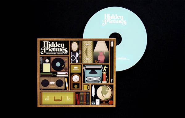 Illustrated Album Art by Jordan Gray for folk-pop band Hidden Pictures
