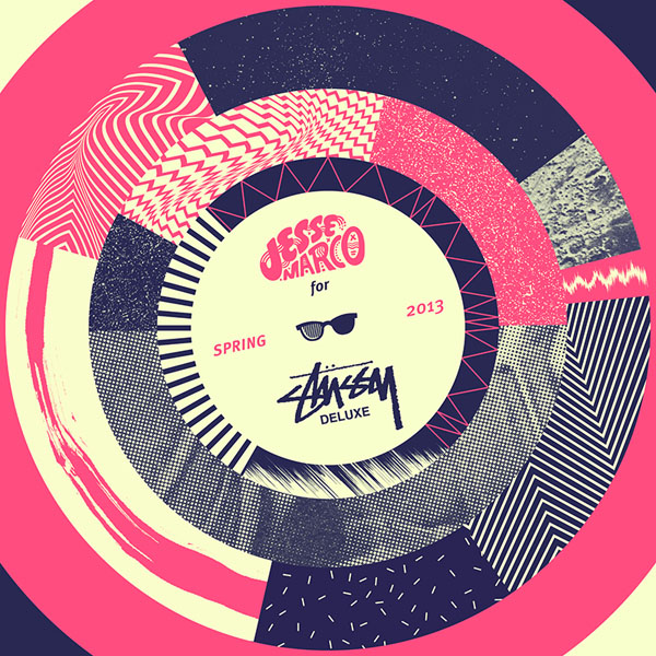Artwork for a mixtape Jesse Marco creates for Stussy Deluxe by André Britz