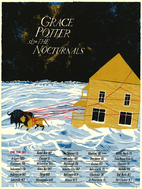 Grace Potter - Roar Tour - Gig Poster Design by LandLand