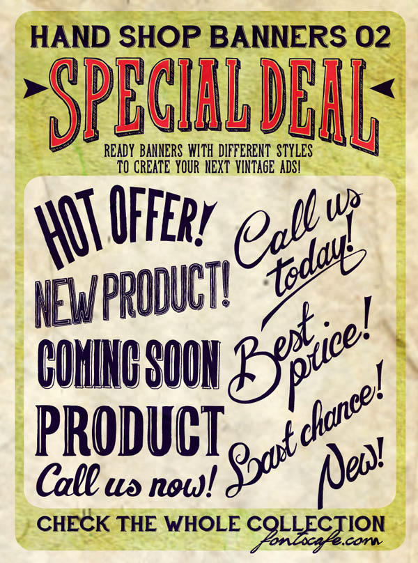 Hand Shop - Vintage Banners by Fontscafe