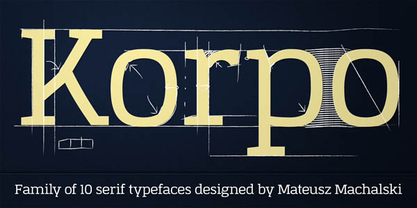 Korpo Serif - Slab Typefamily by Mateusz Machalski