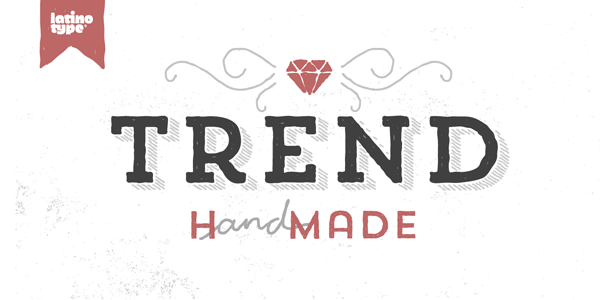 Trend Hand Made is a distressed font family with a natural look. It was designed by Daniel Hernández and Paula Nazal Selaive of Latinotype, a foundry based in Concepción and Santiago, Chile.