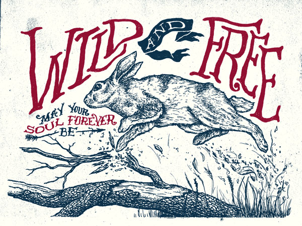 Wild and Free - Poster Illustration by Nathan Yoder