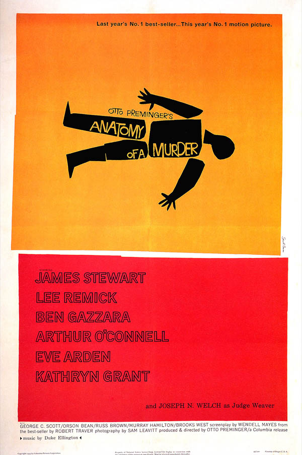 Anatomy of a Murder - Movie Poster by Saul Bass