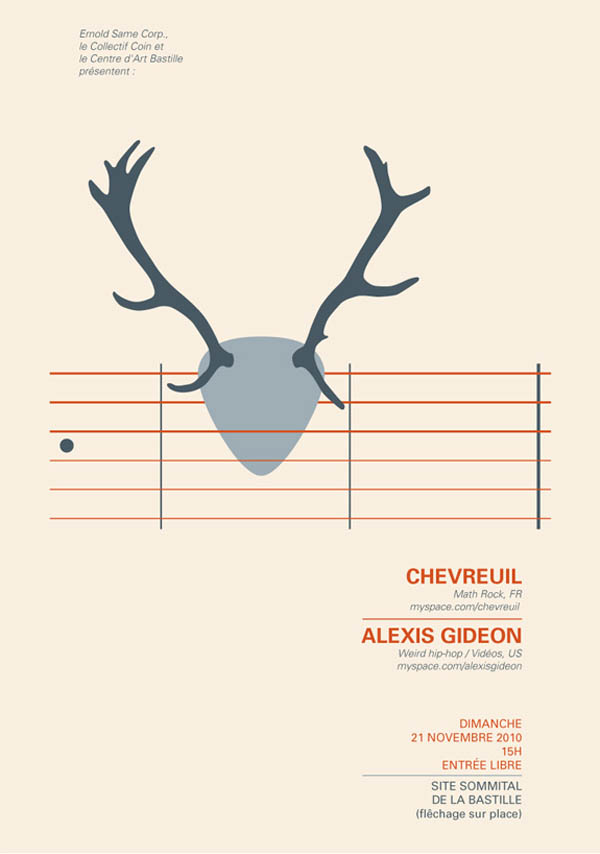 CHEVREUIL - Music Poster Illustration by Denis Carrier