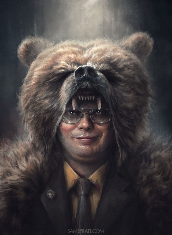 Dwight Schrute - Bears, Beets, & Battlestar Galactica - Illustration by Sam Spratt