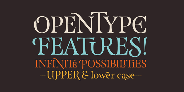 The versatile OenType features offer infinite possibilities. Try it out!