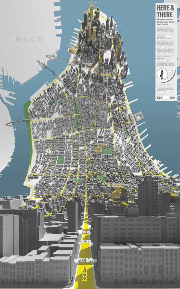 Here & There - Manhattan Downtown - Horizonless Projections by design consultancy BERG