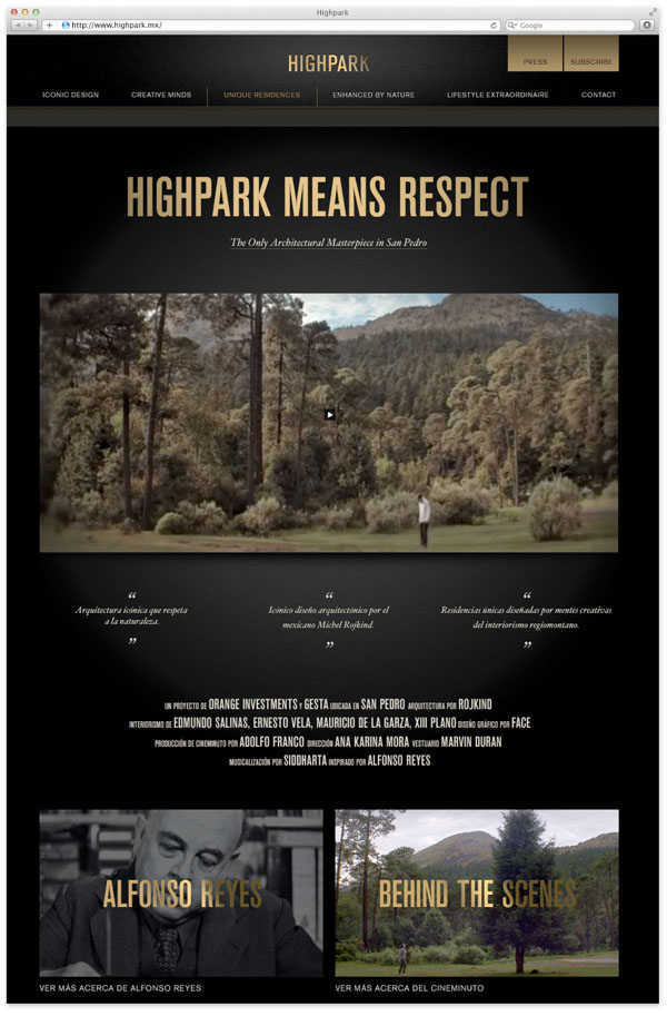 Highpark - Website Design by Studio Face