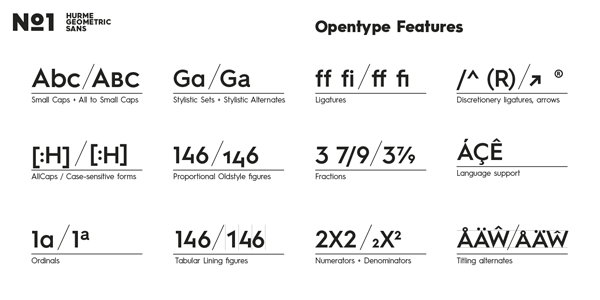 Hurme Geometric Sans No.1 - OpenType Features