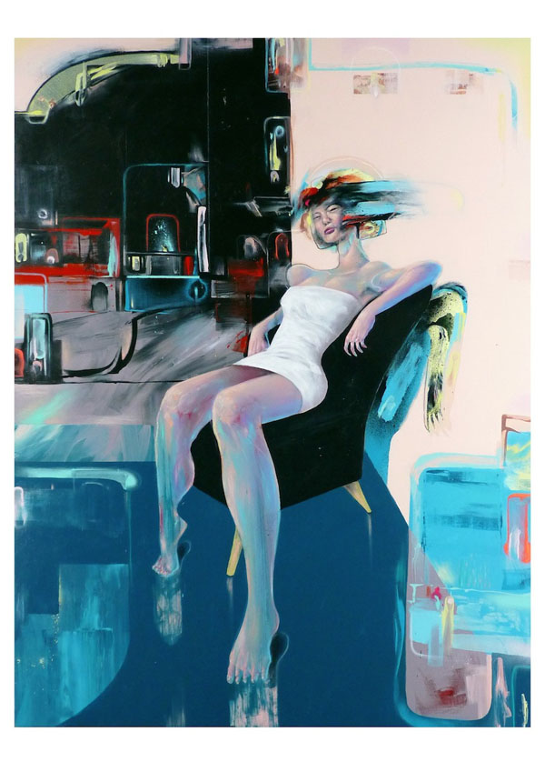 Lounger - Painting by Mike Carr