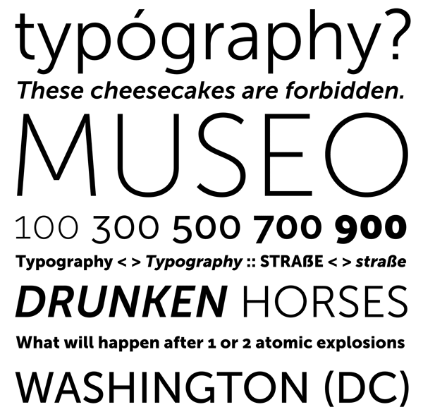 Some text and type samples of the font.