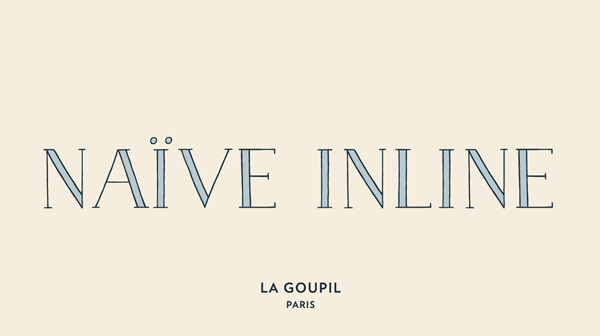Naïve Inline - Serif Handwritten Font by Fanny Coulez for La Goupil Paris