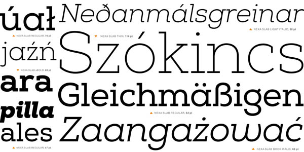 Some examples of different weights written as uprights and italics.