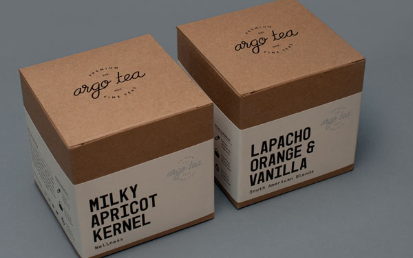 Packaging, Label Design and Branding by Tom Clayton for Argo Café's Tea Range