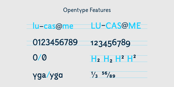 Selfica - OpenType Features