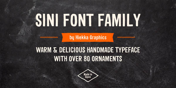 Sini - hand made font by Hiekka Graphics