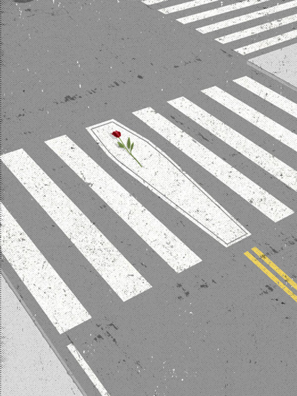 Vancouver Magazine - Pedestrian Deaths - Editorial Illustration by Dan Page