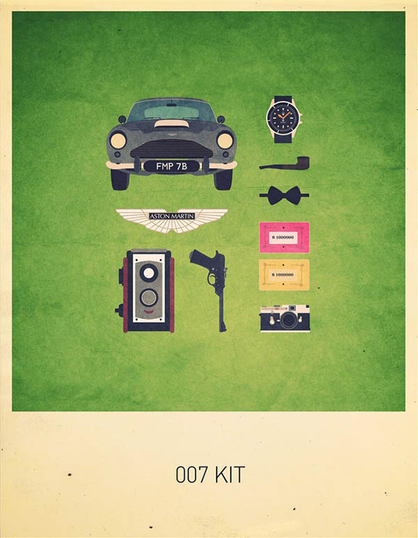 007 Kit - Minimalist Poster Illustration by Alizée Lafon