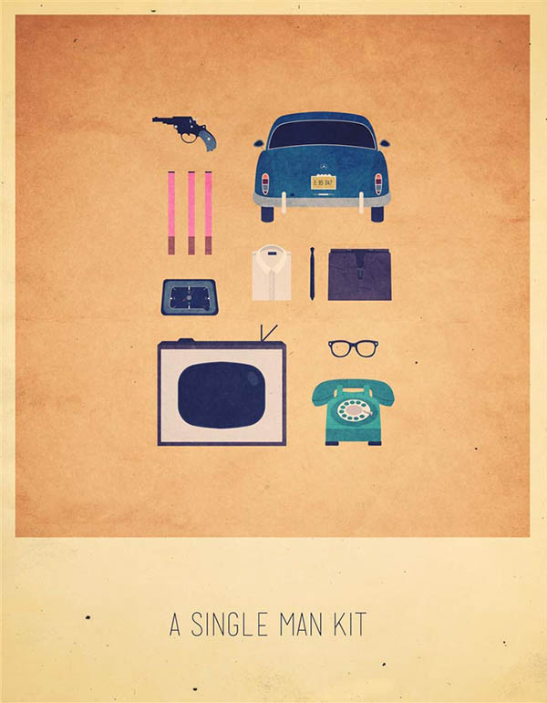 A Single Man Kit - Minimalist Poster Illustration by Alizée Lafon