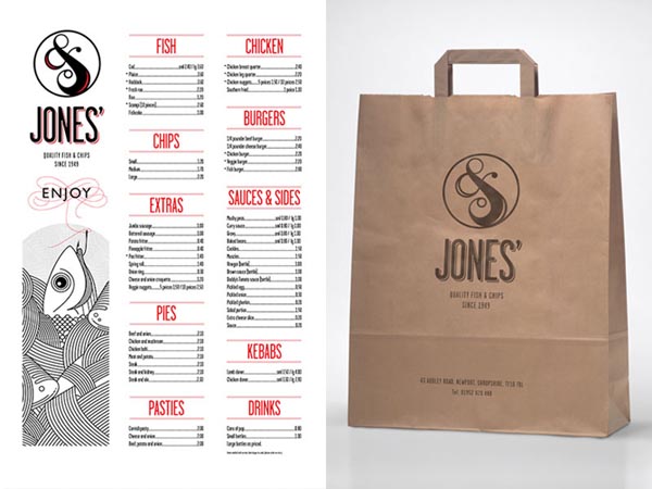 Jones' Fish & Chips - Menu and Packaging Design by Andreas Neophytou