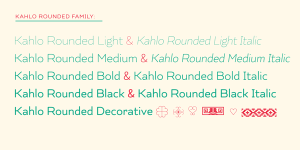 Kahlo Rounded Type Family by Latinotype