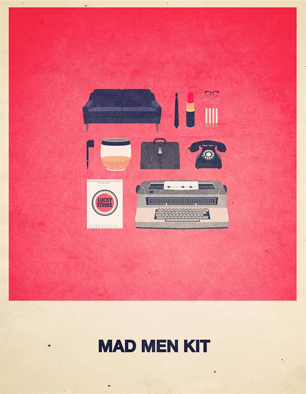Mad Men Kit - Minimalist Poster Illustration by Alizée Lafon