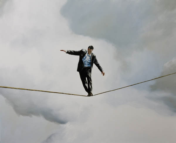Man in Balance - oil on canvas by Eric Zener