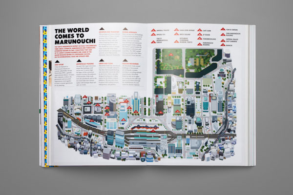 Marunouchi - Editorial Map Illustration by studio Hey for Monocle magazine
