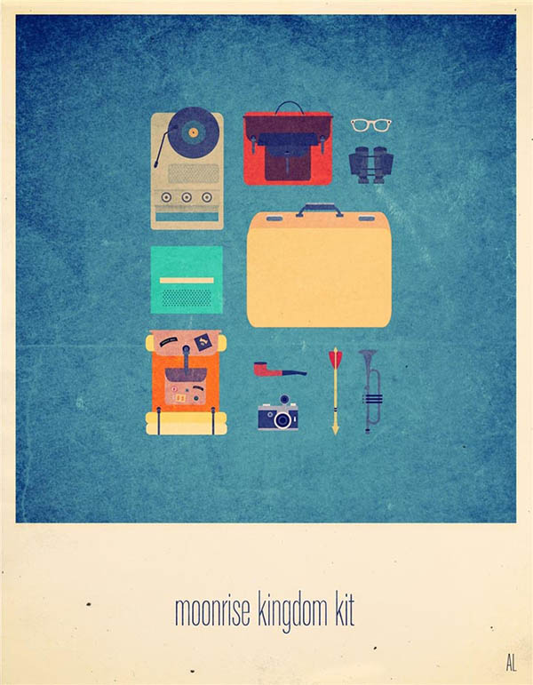 Moonrise Kingdom Kit - Minimalist Poster Illustration by Alizée Lafon