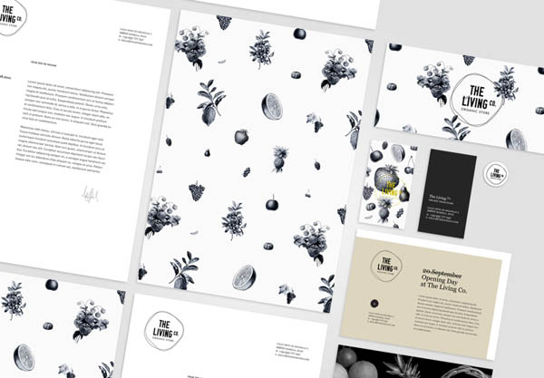 The Living Co. - Organic Store - Stationery Design by Big Horror Athens