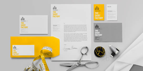 The Shirt Factory - Stationery set - Design by Bold