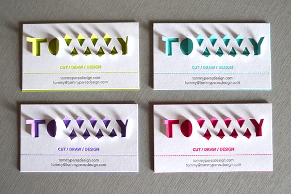 Papercut Business Cards by Tommy Perez