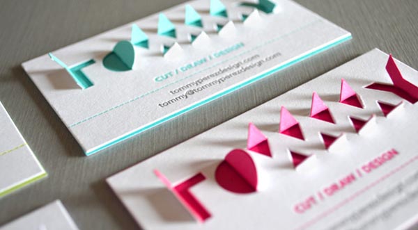 Papercut Business Cards by Tommy Perez