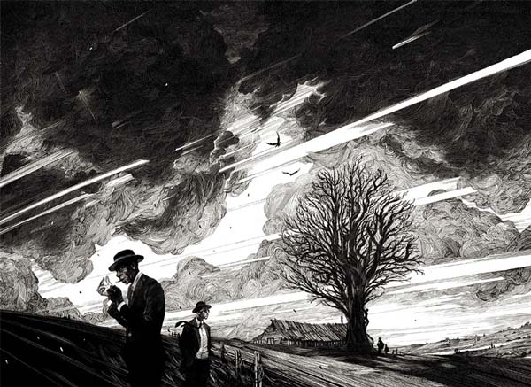 Black and White Illustration by Nicolas Delort