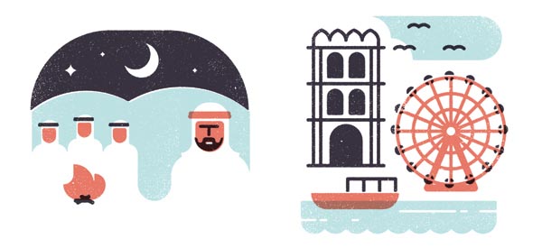 Brownbook - editorial illustrations by MUTI about arts and culture in the Middle East
