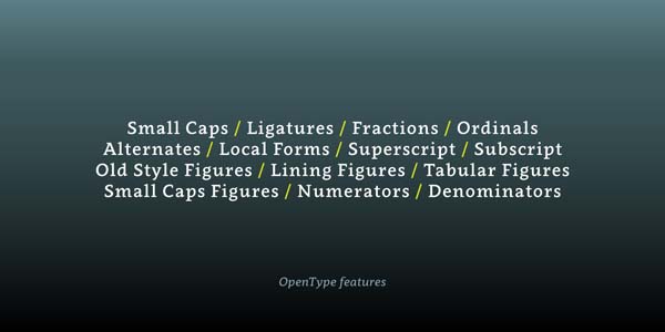 Clavo - OpenType Features