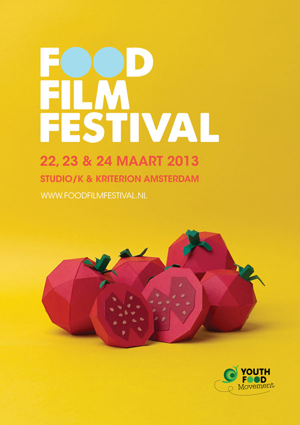 Food Film Festival Poster Paper Artwork by Alexis Facca