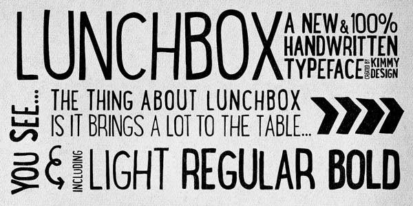 Lunchbox - hand drawn vintage typeface by Kimmy Design